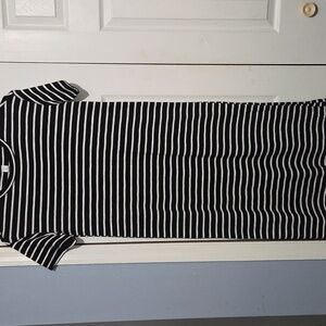 Old Navy Black and White Striped Maxi Dress
